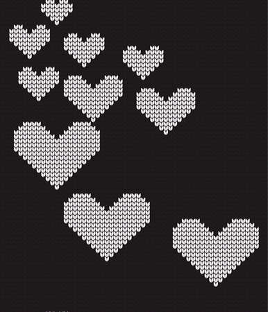 Seamless vector geometric pattern knitted black and whiteのイラスト素材