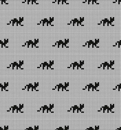 Seamless vector geometric pattern knitted black and whiteのイラスト素材