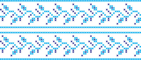 embroidered cross-stitch ornament national pattern Ukrainian Slavicのイラスト素材