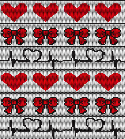 Knitted texture seamless pattern. Vector seamless background for banner, website, postcard, wallpaper, clothing and design. Festive Sweater Design. Seamless Knitted Patternのイラスト素材