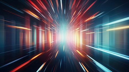 a dynamic and mesmerizing light moving in a vertical straight line against a captivating backgroundの素材