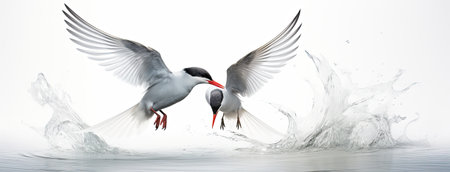 common turns on the beach, showing their natural behavior and habitat, emphasizing the simplicity and beauty of these coastal birdsの素材