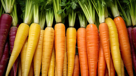 carrots for sale at a Farmers Market, highlighting their vibrant colors and freshness, emphasizing the simplicity and natural beauty of the produceの素材