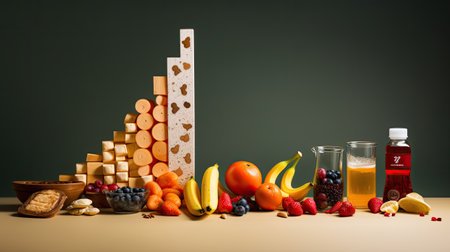 food products recommended for stabilizing insulin and blood sugar levels in a diabetes diet, a balanced and health-conscious lifestyleの素材