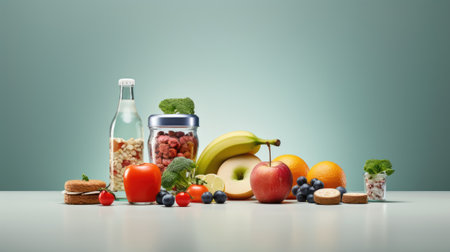 food products recommended for stabilizing insulin and blood sugar levels in a diabetes diet, a balanced and health-conscious lifestyleの素材