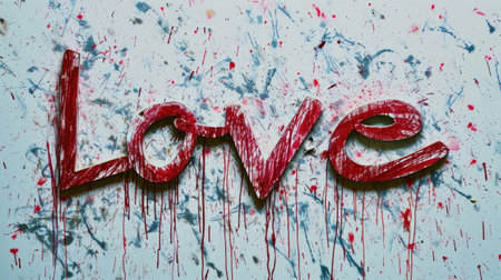 the word love on a light background, using modern minimalist design elements to create a striking visual representation of the profound emotionの素材