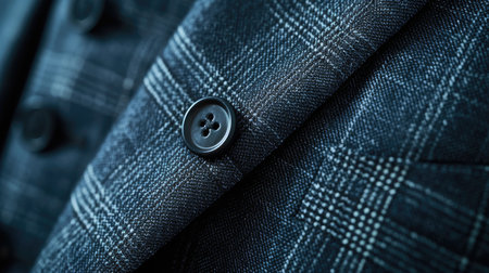 a perfect wedding suit close-up shot, highlighting its timeless elegance and impeccable craftsmanship, ideal for advertising campaigns or infographics.の素材