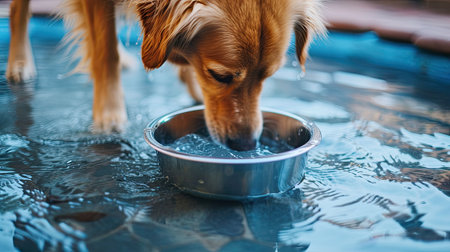 a neglected dog bowl, showing the visible presence of germs and bacteria accumulated from inadequate cleaning, highlighting the potential health risks associated with unsanitary conditionsの素材