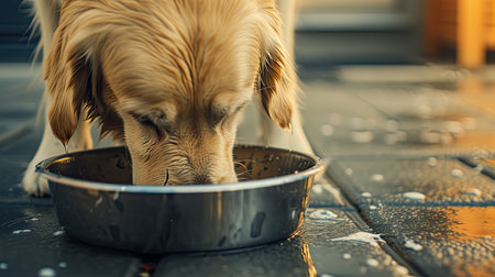 a neglected dog bowl, showing the visible presence of germs and bacteria accumulated from inadequate cleaning, highlighting the potential health risks associated with unsanitary conditionsの素材