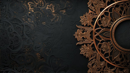 a 3D decorative frame border crafted from thin line steel, exuding a sense of luxury and elegance, set against an ebony black background, enhancing its opulent allureの素材