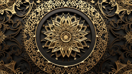 a 3D decorative frame border crafted from thin line steel, exuding a sense of luxury and elegance, set against an ebony black background, enhancing its opulent allureの素材