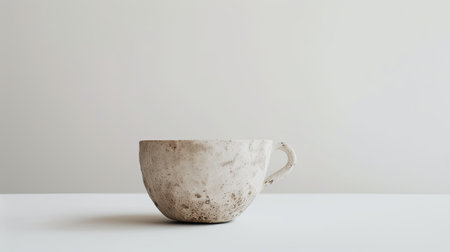 a cup crafted from minerals, set against a pristine white background for a striking contrastの素材