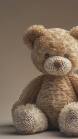 teddy bear doll in a collection, highlighting their unique characteristics and expressio.の素材