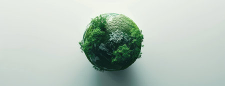 the green planet Earth against a pristine white background, leaving ample empty space for text, This concept emphasizes the significance of Earth Day and environmental awarenessの素材