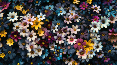 cute little flowers in stunning ultra-high definition, showcasing their delicate petals and vibrant colors SEAMLESS PATTERN.の素材