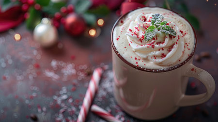 a large coffee mug using professional food photography techniques, accentuated by studio lights casting a right top angle light, with plenty of whitespace for text integrationの素材