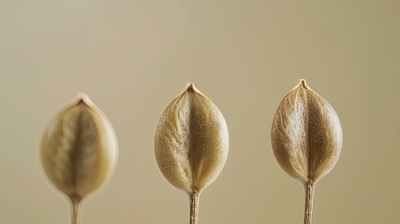 cannabis seeds against a backdrop of rich soil and natural light.の素材