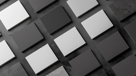 business cards arranged against sleek, minimalist backgrounds, capturing the essence of modern professionalismの素材