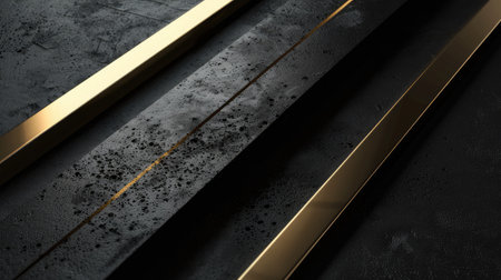 European-style metal frames against a pure black background, showing the minimalist design and intricate details of the golden metal materialの素材
