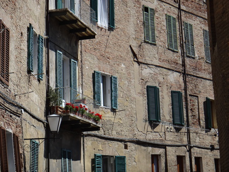 balcony with flowersの写真素材