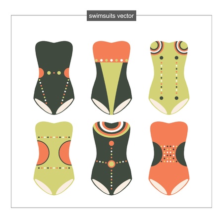 Set of sketches swimwearのイラスト素材