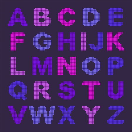 Pixel alphabet with colored lettersのイラスト素材