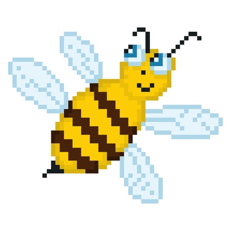 Illustration pixel beeのイラスト素材