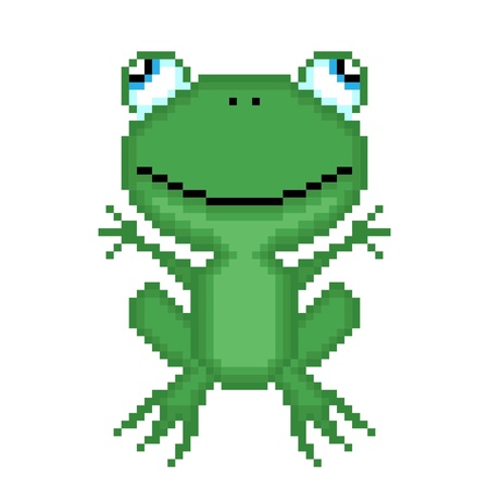 Illustration pixel frogのイラスト素材