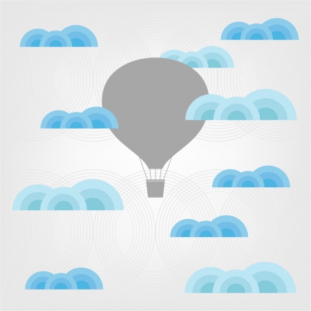 Air balloon in the cloudsのイラスト素材