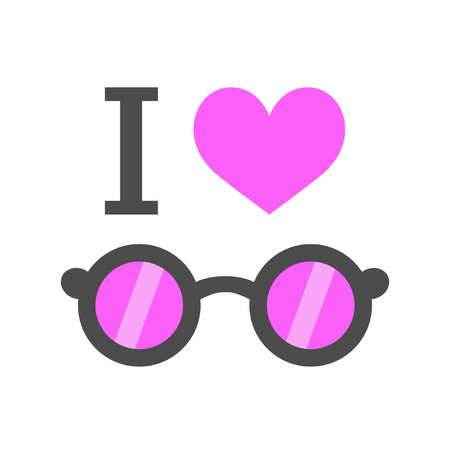 I love pink glassesのイラスト素材