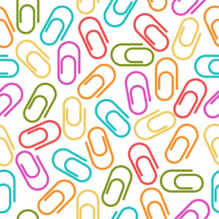  Seamless pattern of multicolored paper clipsのイラスト素材