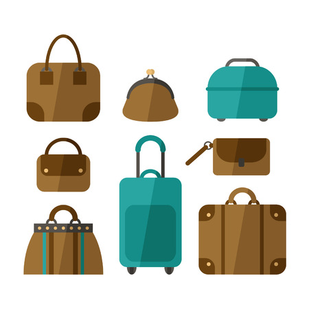 Set of handbags isolated on white backgroundのイラスト素材