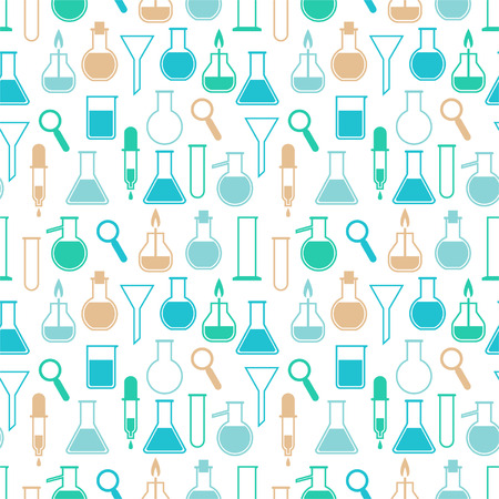 Seamless pattern with laboratory equipmentのイラスト素材