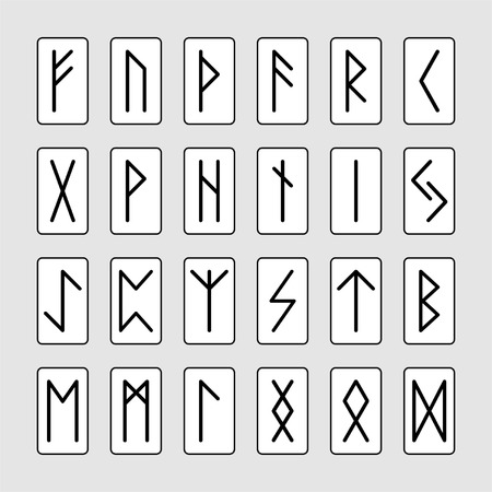 Set of signs runes のイラスト素材