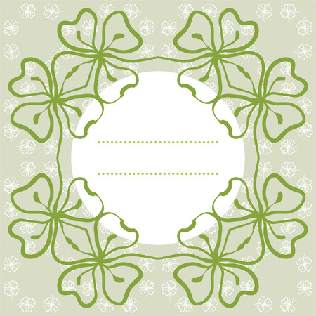 Abstract decorative flower background with clover, shamrocks and place for your text for designのイラスト素材