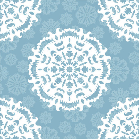Seamless Christmas pattern with snowflakes for textiles, interior design, for book design, website backgroundのイラスト素材