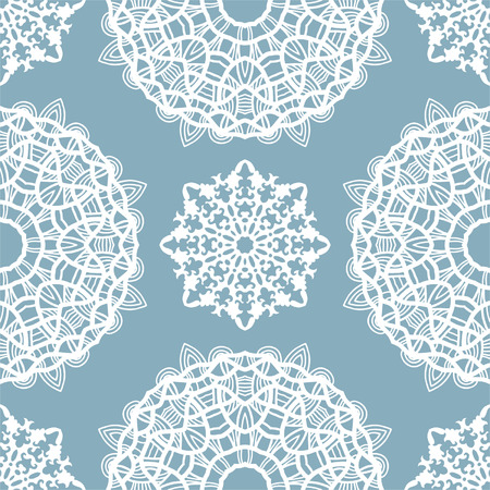 Seamless Christmas pattern with snowflakes, holiday background for textiles, interior design, for book design, website backgroundのイラスト素材