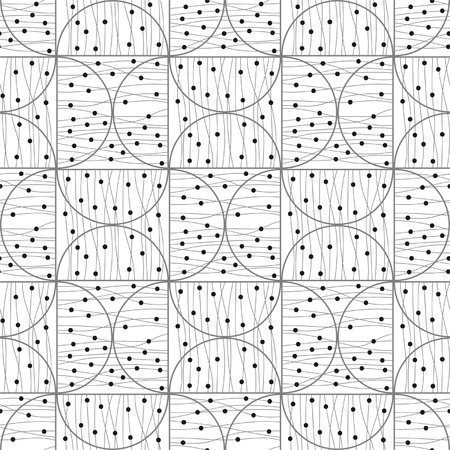 Seamless black and white abstract decorative patternのイラスト素材