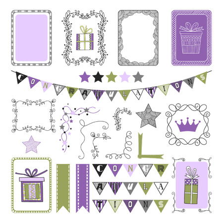 Design Elements for holiday, party, congratulations, frames, elementsのイラスト素材