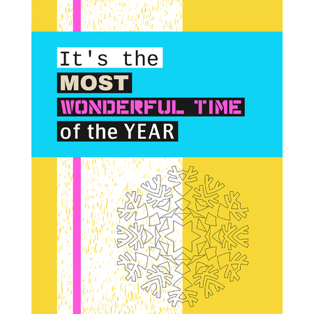 It's the most wonderful time of the year. Christmas greeting. Letteringのイラスト素材