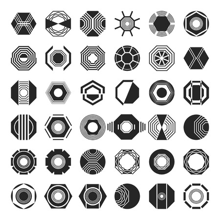 Set of Abstract Signs, Symbols for Use as the icon Business Companiesのイラスト素材