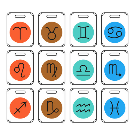 Zodiac signs icons for horoscopes, predictions for designのイラスト素材