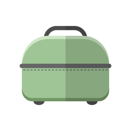 Travel bag. Carry on baggage. Flat color icon, object, isolated on white background. illustrationの写真素材