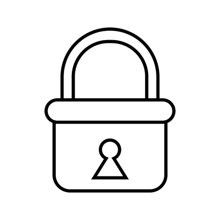 Padlock. Flat linear icon of lock isolated on white background. Object of safety, protection. Vector illustrationのイラスト素材