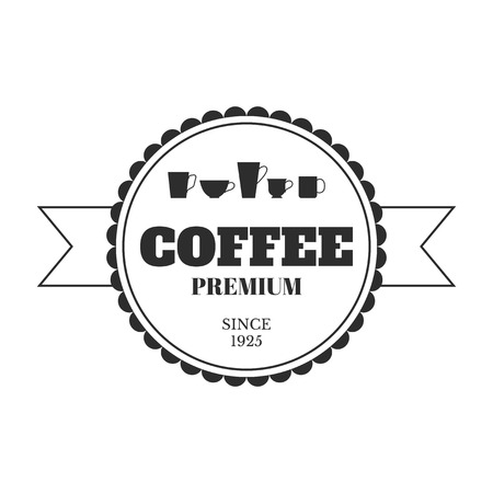 Coffee emblem, badge, label isolated on white background. Vector illustrationのイラスト素材