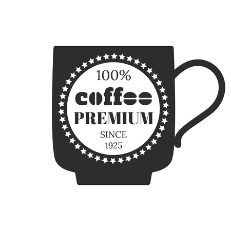 Coffee emblem, badge, logo, label isolated on white background. Vector illustrationのイラスト素材