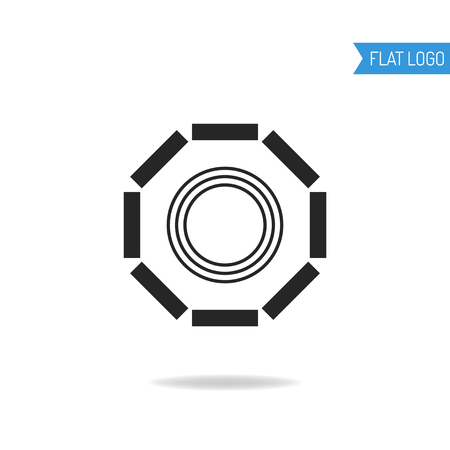 Business, technical and engineering logo for company. Geometric logotype. Vector illustrationのイラスト素材