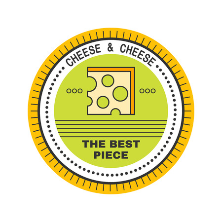 Cheese. Label, sticker and logo for a food product. Vector illustrationのイラスト素材