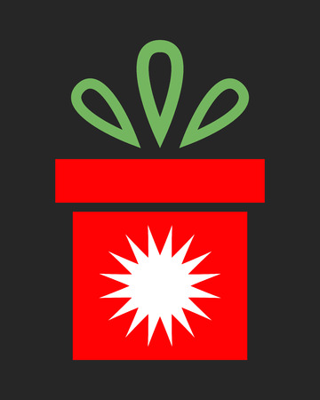 Bright festive gift. Christmas packing. Surprise to the party. Vectorのイラスト素材