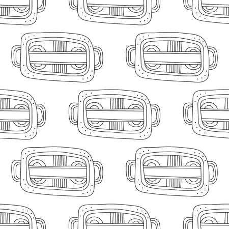 Black and white decorative seamless pattern for coloring book.のイラスト素材